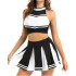 Fantasia Cheerleader Adulto Luxo Preto