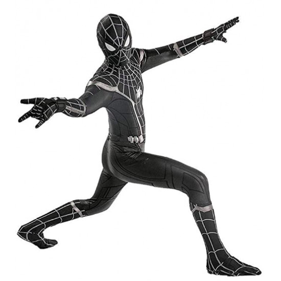 Fantasia Adulto Homem Aranha Spider Man Spandex Preto