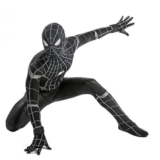 Fantasia Adulto Homem Aranha Spider Man Spandex Preto