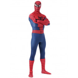 Fantasia Adulto Homem Aranha Spider Man Spandex Vermelho e Azul