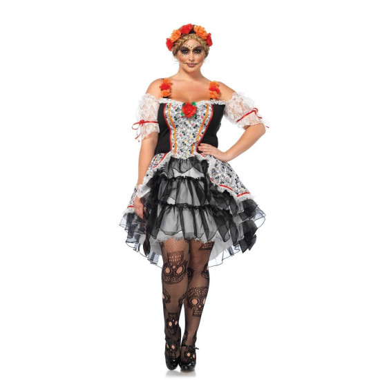 Fantasia Caveira Mexicana Adulto Extra Grande Fantasia Caveira Mexicana Adulto Extra Grande