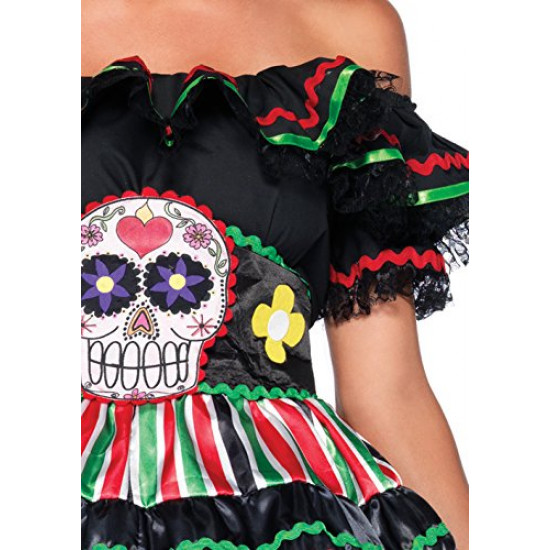 Fantasia Caveira Mexicana Adulto Extra Grande Clássica