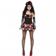 Fantasia Caveira Mexicana Adulto Extra Grande Luxo