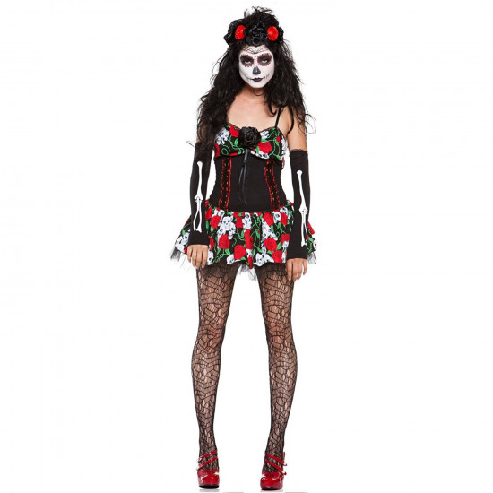 Fantasia Caveira Mexicana Adulto Extra Grande Luxo Fantasia Caveira Mexicana Adulto Extra Grande Luxo