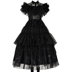 Fantasia Adulto Família Addams Wednesday Vandinha Festa Luxo