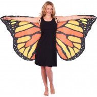 Asa Borboleta Luxo Laranja Adulto Tecido