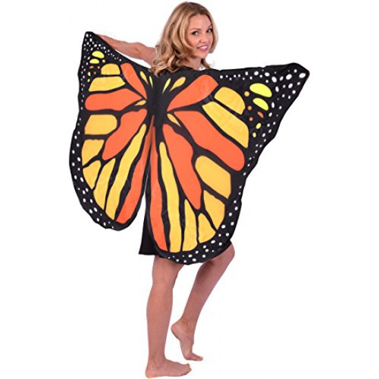 Asa Borboleta Luxo Laranja Adulto Tecido Asa Borboleta Luxo Laranja Adulto Tecido