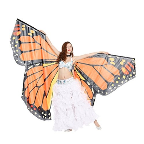 Asa Borboleta Luxo Laranja Adulto Tecido Gigante Asa Borboleta Luxo Laranja Adulto Tecido Gigante