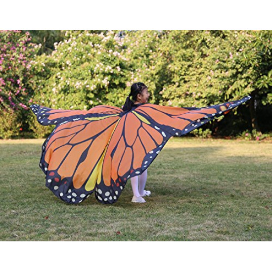 Asa Borboleta Luxo Laranja Adulto Tecido Gigante Asa Borboleta Luxo Laranja Adulto Tecido Gigante
