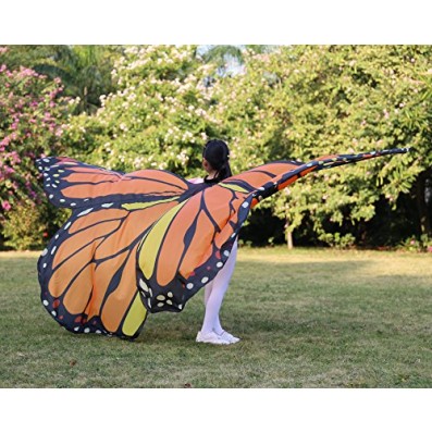 Asa Borboleta Luxo Laranja Adulto Tecido Gigante Asa Borboleta Luxo Laranja Adulto Tecido Gigante