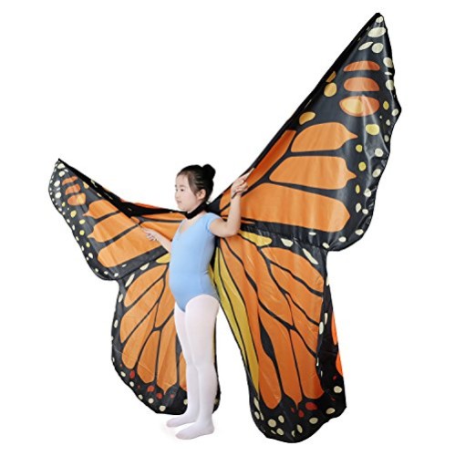 Asa Borboleta Luxo Laranja Adulto Tecido Gigante Asa Borboleta Luxo Laranja Adulto Tecido Gigante