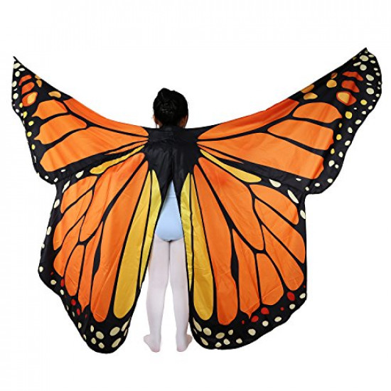 Asa Borboleta Luxo Laranja Adulto Tecido Gigante Asa Borboleta Luxo Laranja Adulto Tecido Gigante