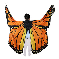 Asa Borboleta Luxo Laranja Adulto Tecido Gigante