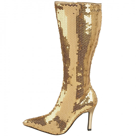 Bota Lantejoula Dourada Luxo Sexy Bota Lantejoula Dourada Luxo Sexy