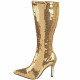 Bota Lantejoula Dourada Luxo Sexy Bota Lantejoula Dourada Luxo Sexy