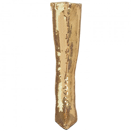 Bota Lantejoula Dourada Luxo Sexy Bota Lantejoula Dourada Luxo Sexy
