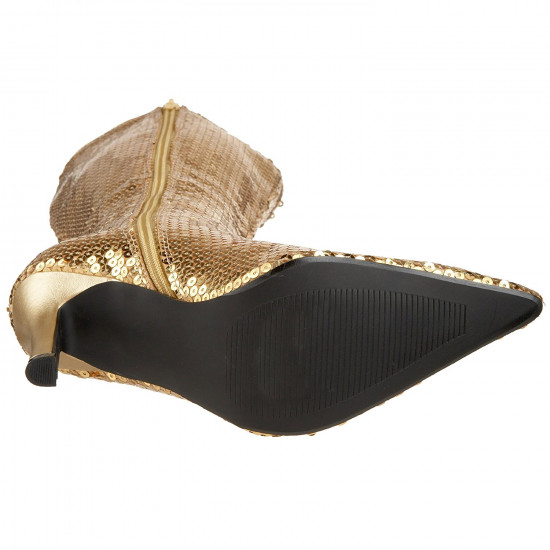 Bota Lantejoula Dourada Luxo Sexy Bota Lantejoula Dourada Luxo Sexy