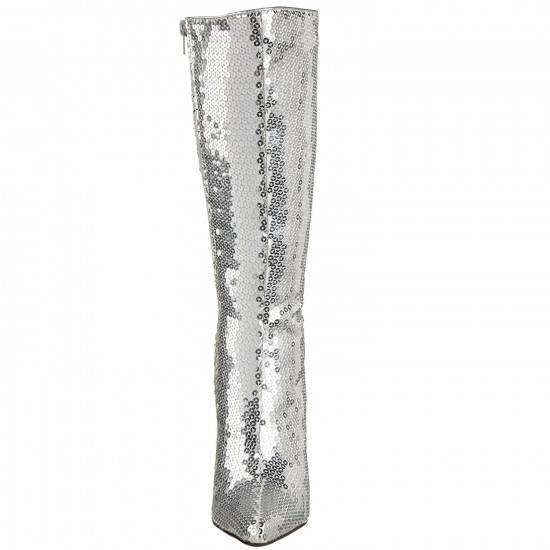 Bota Lantejoula Prateada Luxo Sexy Bota Lantejoula Prateada Luxo Sexy
