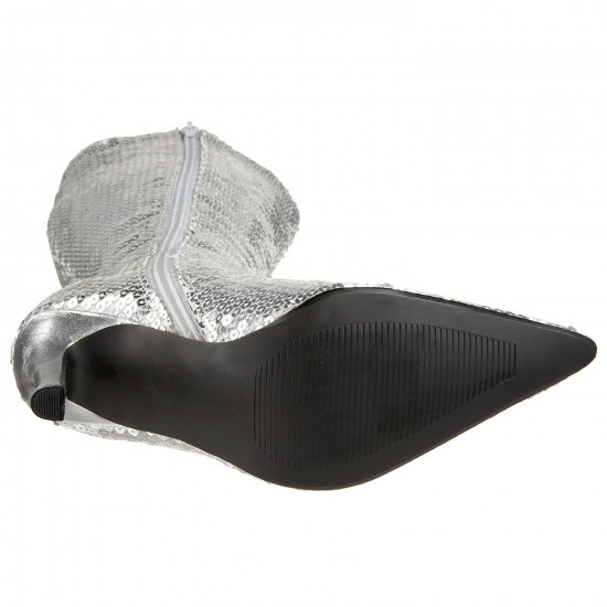 Bota Lantejoula Prateada Luxo Sexy Bota Lantejoula Prateada Luxo Sexy
