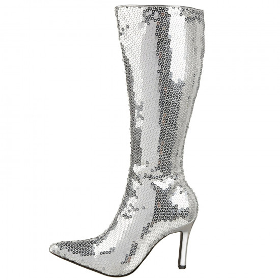 Bota Lantejoula Prateada Luxo Sexy Bota Lantejoula Prateada Luxo Sexy