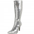 Bota Lantejoula Prateada Luxo Sexy