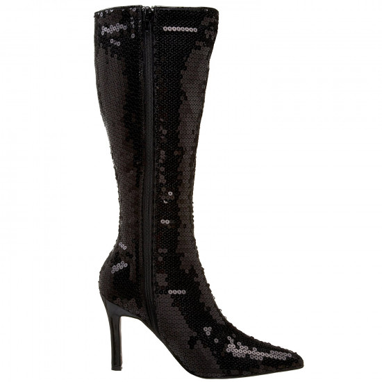 Bota Lantejoula Preta Luxo Sexy Bota Lantejoula Preta Luxo Sexy