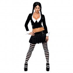 Fantasia Adulto Família Addams Wednesday Vandinha Sexy