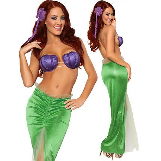 Fantasia Pequena Sereia Ariel Sexy Feminino Adulto Fantasia Pequena Sereia Ariel Sexy Feminino Adulto