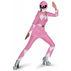 Fantasia Adulto Power Rangers Rosa Luxo