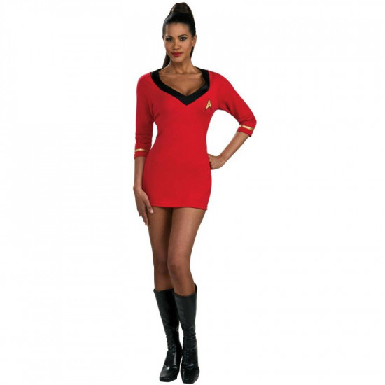 Fantasia Adulto Star Trek Vestido Vermelho Sexy