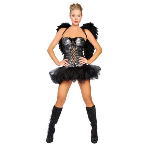 Fantasia Anjo Negro Adulto Feminina Sexy Fantasia Anjo Negro Adulto Feminina Sexy