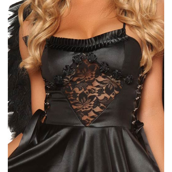 Fantasia Anjo Negro Adulto Feminino Sexy Extra Luxo Fantasia Anjo Negro Adulto Feminino Sexy Extra Luxo