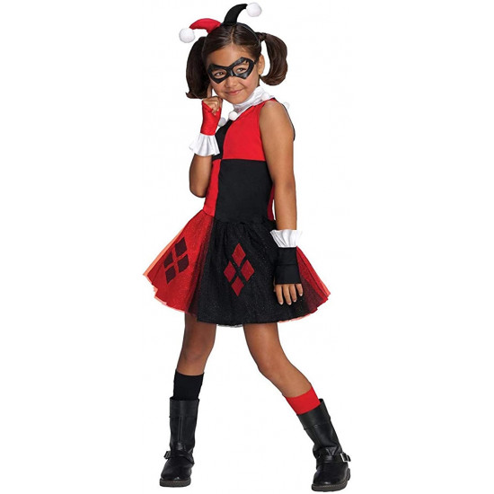 Fantasia Arlequina Harley Quinn Spandex Clássica Infantil Luxo