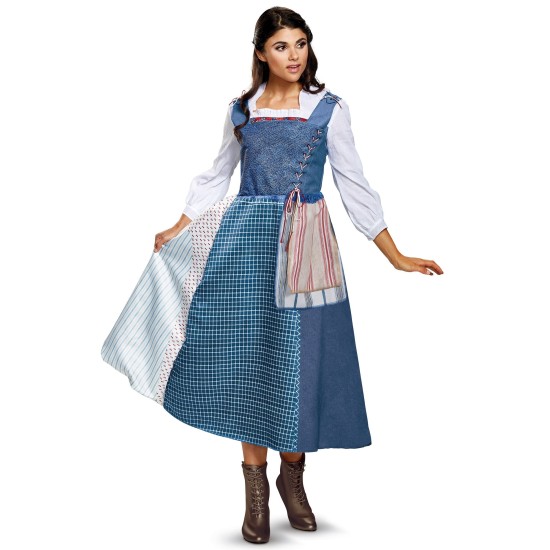 Fantasia Bela Vestido Azul Bela e a Fera Adulto Clássica Fantasia Bela Vestido Azul Bela e a Fera Adulto Clássica