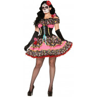 Fantasia Caveira Mexicana Adulto Luxo Clássica