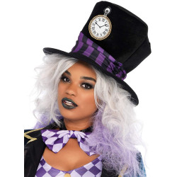 Fantasia Chapeleiro Maluco Adulto Alice no País das Maravilhas Luxo Feminino Extra Grande