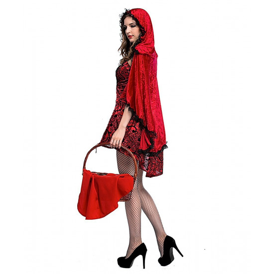 Fantasia Chapeuzinho Vermelho adulto Feminino Gótico Luxo Fantasia Chapeuzinho Vermelho adulto Feminino Gótico Luxo