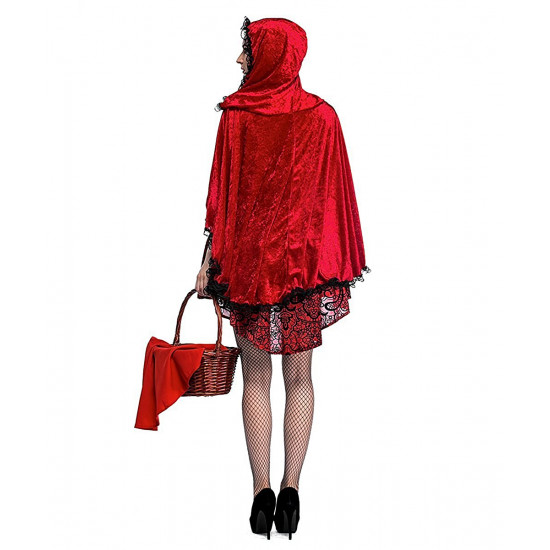 Fantasia Chapeuzinho Vermelho adulto Feminino Gótico Luxo Fantasia Chapeuzinho Vermelho adulto Feminino Gótico Luxo