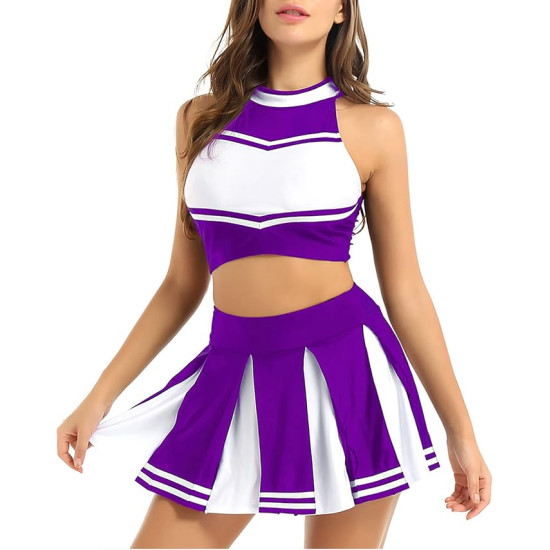 Fantasia Cheerleader Adulto Luxo Lilas Fantasia Cheerleader Adulto Luxo Lilas