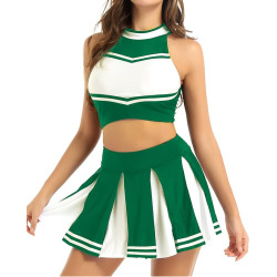 Fantasia Cheerleader Adulto Luxo Verde