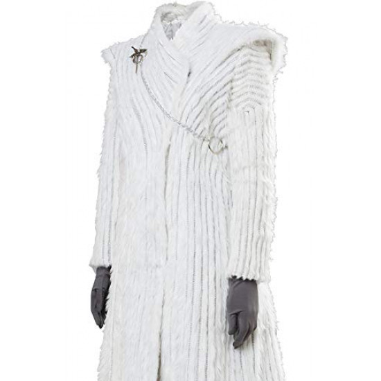 Fantasia Daenerys Targaryen Game of Thrones Cosplay Branco Fantasia Daenerys Targaryen Game of Thrones Cosplay Branco