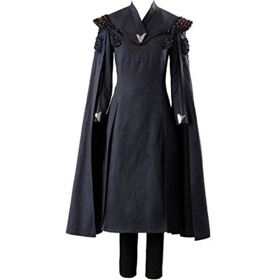 Fantasia Daenerys Targaryen Game of Thrones Cosplay Preto Fantasia Daenerys Targaryen Game of Thrones Cosplay Preto