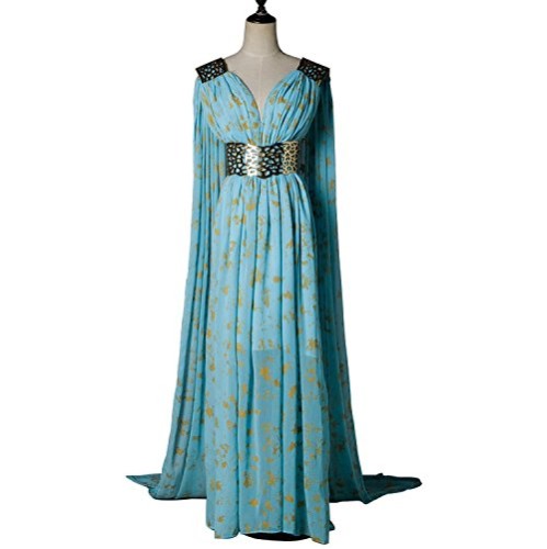 Fantasia Daenerys Targaryen Khaleesi Game of Thrones Adulto Vestido Azul Fantasia Daenerys Targaryen Khaleesi Game of Thrones Adulto Vestido Azul