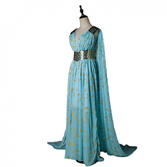 Fantasia Daenerys Targaryen Khaleesi Game of Thrones Adulto Vestido Azul Fantasia Daenerys Targaryen Khaleesi Game of Thrones Adulto Vestido Azul