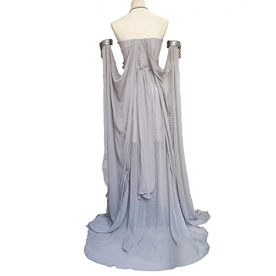 Fantasia Daenerys Targaryen Khaleesi Game of Thrones Adulto Vestido Cinza Fantasia Daenerys Targaryen Khaleesi Game of Thrones Adulto Vestido Cinza