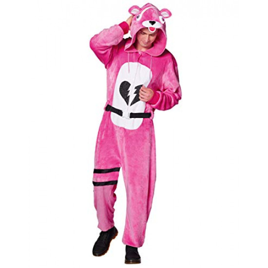 Fantasia Fortnite Urso Rosa Adulto Luxo Fantasia Fortnite Urso Rosa Adulto Luxo
