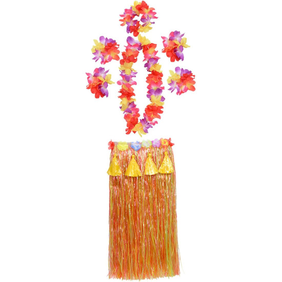 Fantasia Havaiana Luxo Adulto Claro