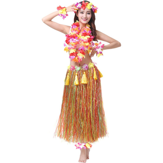 Fantasia Havaiana Luxo Adulto Claro