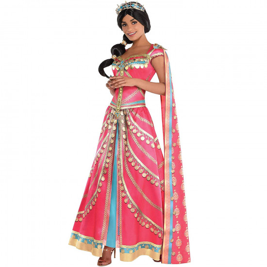 Fantasia Jasmine Luxo Adulto Clássica Bordado Fantasia Jasmine Luxo Adulto Clássica Bordado