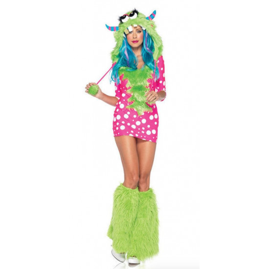 Fantasia Monstro Verde Adulto Feminino Luxo